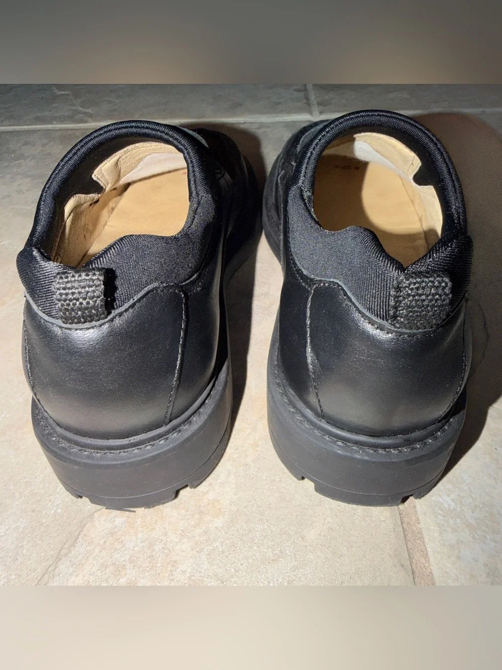 Elefanten Marshall Black Smooth Slip On Loafers Boys Size 1 EU 32 Leather
